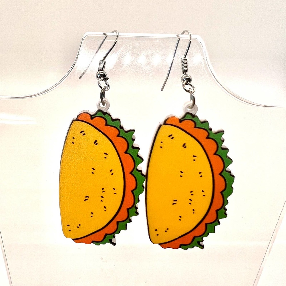 Taco Earrings - Tex Mex Accessories - Texas Earrings - Food Earrings - Snack